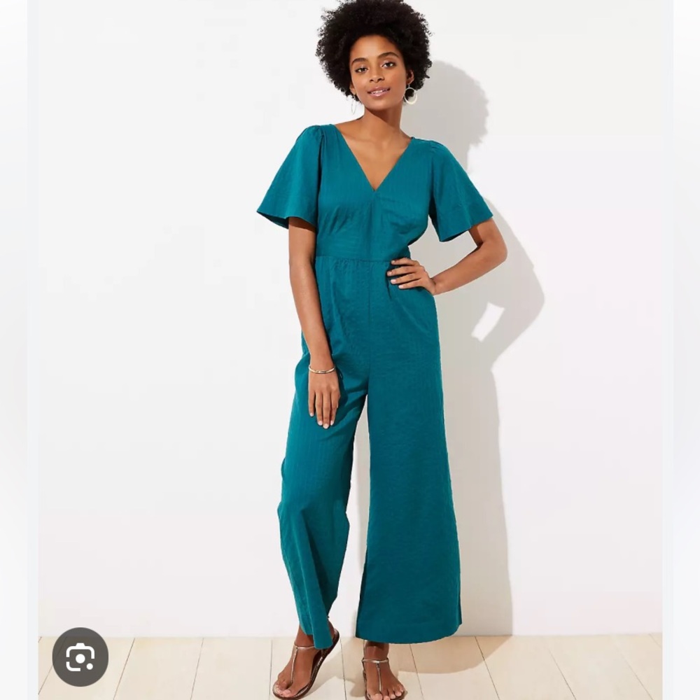 LOFT Jumpsuit Wide Leg Open Tie Back Sz SP